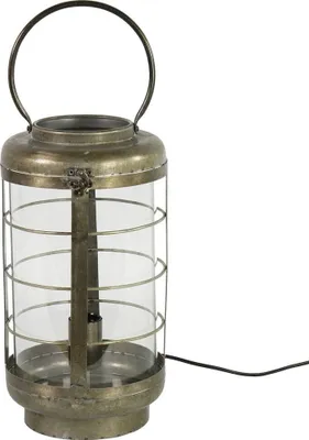 Produktbild von Lampe, Leuchte Laterne BERTOLD gold H. 52cm D. 20,5cm Metall + Glas Decostar WA