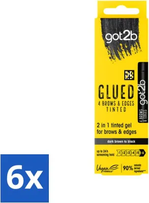 Produktbild von Got2B - 2-in-1 Gel - Brows & Edges Black - 16 ml - Vorteilspack - 6 Stücke