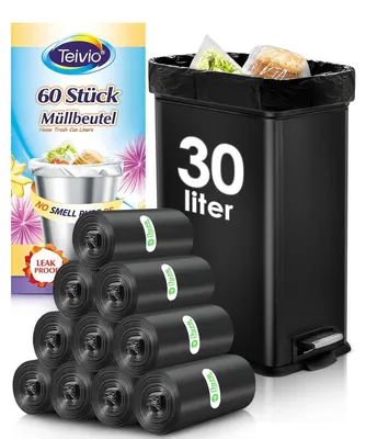 Obrázek produktu pro Odpadkové pytle 30 l - HDPE - Sada 60 ks - Černé - Nepropustné
