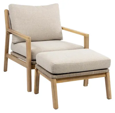 Produktbild von Loungesessel mit Hocker | Felline | Akazienholz | 2er Set