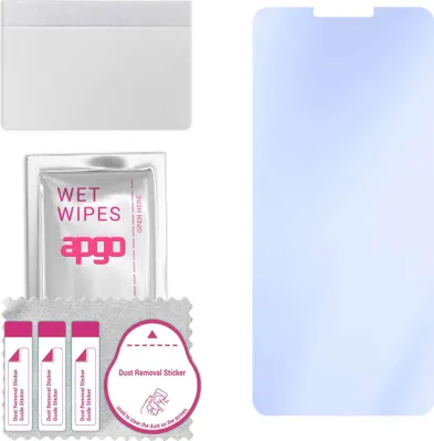 Produktbild von apgo Hybrid Schutzglas, kompatibel mit LG G7 Fit, 9H Härte, Flexible Nano Glass PRO, toller Ersatz für Hartglas, kratzfester Displayschutzglas, Displayschutz, Full Glue