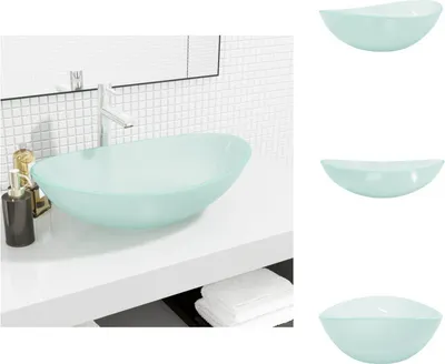 Produktbild von vidaXL Waschbecken Hartglas 54,5x35x15,5 cm Matt - Badezimmer-Waschbecken