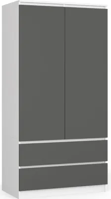 Image de Akord Armoire Blanc/Gris Graphite 90X51X180
