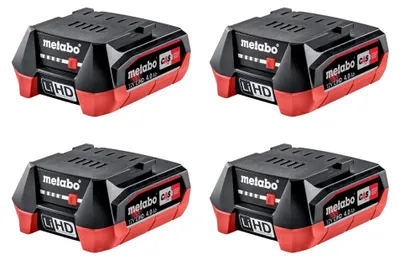 Zdjęcie produktu dla Zestaw akumulatorów Metabo 4x akumulator LiHD 12 V 4,0 Ah / 4000 mAh Li-Ion ze wskaźnikiem poziomu naładowania ( 4x 625349000 )