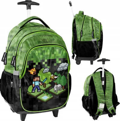Obrázok produktu pre Batoh na kolieskach školský vozík školský batoh brašňa batoh na kolieskach; Minecraft