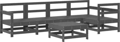 Produktbild von vidaXL 6-tlg. Garten-Lounge-Set Grau Massivholz Kiefer