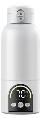 Produktbild von Zimilo Kabelloser Flaschenwärmer 316 Edelstahl, Tragbarer Baby Flaschenwärmer, 140W Schnellheizung, Temperaturanzeige, Auslaufsicher, Weiß