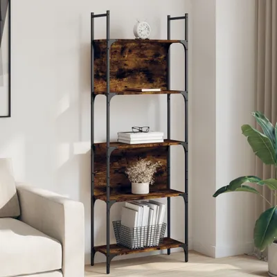Produktbild von Bücherregal Standregal 5 Böden Räuchereiche 60,5x24x166,5 cm Holzwerkstoff 838865