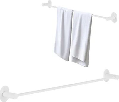 Produktbild von Laveo | Miri Handtuchhalter - Weiß - 61 Cm - Selbstklebend - Badezimmeraccessoires