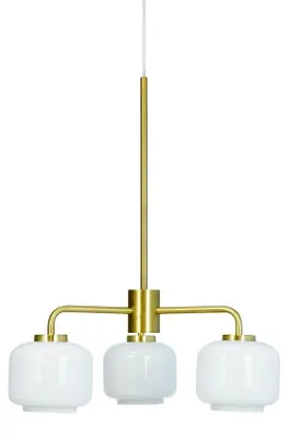 Produktbild von Pendelleuchte LED, Hängelampe, Deckenlampe Pendel, Pendellampe Esstisch, Pendelleuchte für Wohnzimmer, Skandinavische Design, ARP opal/messing