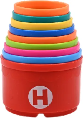 Produktbild von Stapelbecher Pyramide Bunt - 4in1 Lernspielzeug & Badewannenspielzeug für Babys Kleinkinder