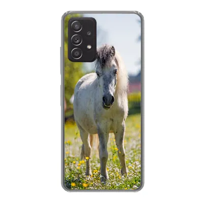 Produktbild von MuchoWow® Handyhülle Schutzhülle Hülle für Samsung Galaxy A33 5G Pferd - Blumen - Licht Silikon Softcase Handy Hülle - Kartenhalter