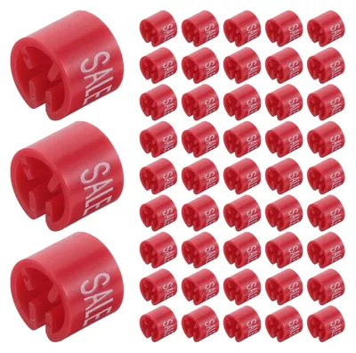 100 Kunststoff-Preisschilder für Kleiderbügel, rot, rund, 1,2 cm
