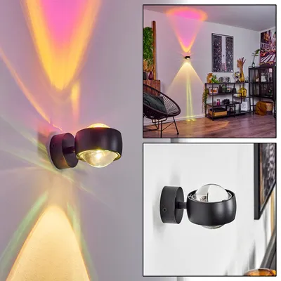 Produktbild von Osacca »Osacca« moderner Wandstrahler aus Metall/Glas in Schwarz/Klar