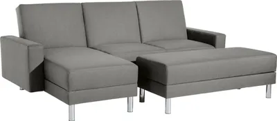 Produktbild von Max Winzer Funktionssofa mit Hocker Just Fashion - Flachgewebe hellgrau - Maße: 230 x 144 x 92 cm
