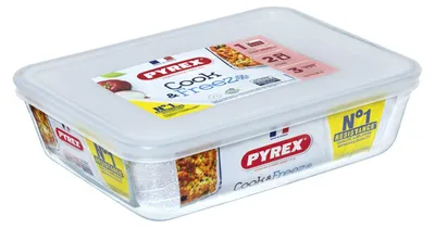 Produktbild von PIREX Rechteckiger Pyrexbehälter mit Deckel 1,6 Liter Lebensmittelbehälter