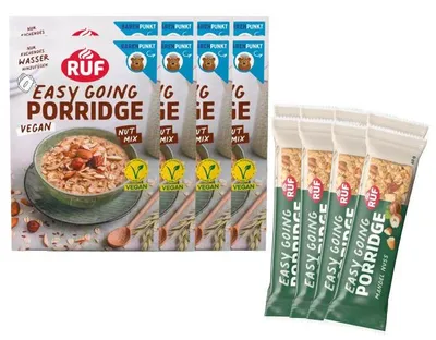 Produktbild von RUF Nuss Porridge + Riegel (16 Stück)