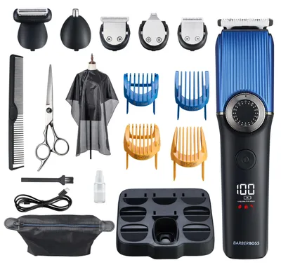 Productafbeelding van Barberboss: Bartrimmer, haarverzorging, verzorgingssets voor heren. Model: QR 6088. Waterdichte trimmer