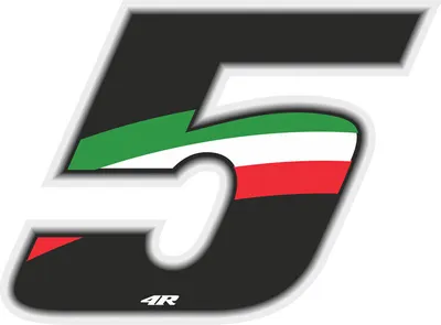 Produktbild von Aufkleber Rennnummer für Motorrad "5" Trikolore 100 x 130 mm