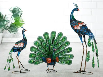 Produktbild von Gilde Pfau Fächer Metall blau, grün 67564