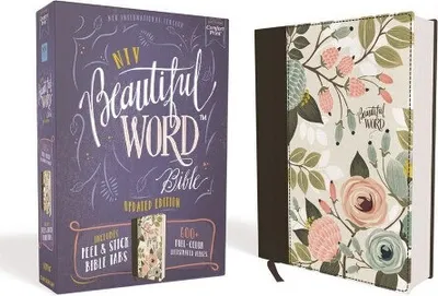 Produktbild von Niv, Beautiful Word Bible, Updated Edition, Peel/Stick Bible Tabs, Cloth Over Board, Multi-Color Floral, Red Letter, Comfort Print