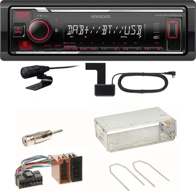 Produktbild von Kenwood KMM-BT408DAB Bluetooth DAB USB Einbauset für Renault Clio 1 2 Twingo