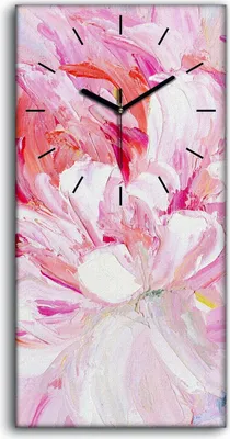 Produktbild von Wandbild Leinwand Bilder mit Uhr Geräuschlos 30x60 Kunst Abstrakte Malerei Blume - schwarze Hände