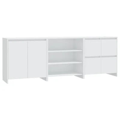 Image de Buffets 3 pcs Blanc Bois d'ingénierie