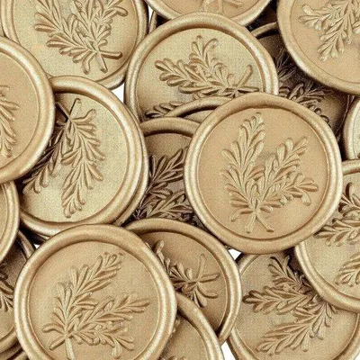 Produktbild von Gelakte Gutscheinmarken aus Gold, 25 Stück, selbstklebend, für Hochzeitseinladungen und Geschenkverpackungen.