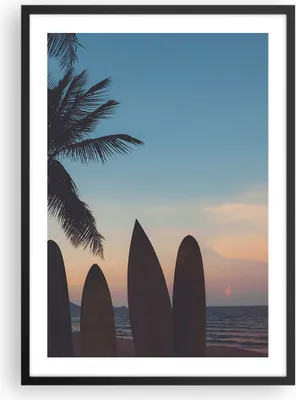 Produktbild von Gerahmtes Poster - Schwarzer Rahmen - Strand Meer Palme - 50x70 cm - Wand Bild - Wanddeko - Wandbilder - Kunstposter - Wandposter - Bilderrahmen - Bilder - Kunstdruck - Wandbild - P2BPA50x70-4080