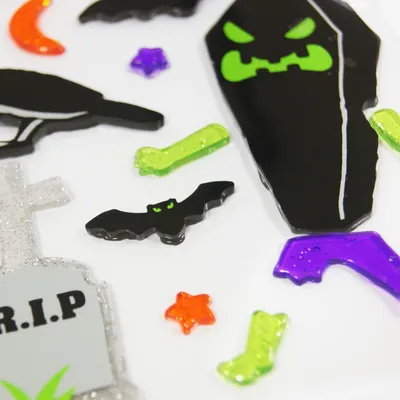 Image de Autocollants gel Halloween - cercueil et tombe
