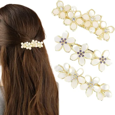 Imagen del producto de Horquillas de metal dorado, juego de 3 unidades, ideales para decorar el cabello en el día a día