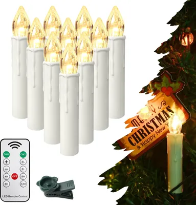 Productafbeelding van JOIEYOU 50 LED-kaarsen voor Kerstmis met afstandsbediening, draadloos, geschikt voor kerstboom, kerstdecoratie, bruiloftdecoratie, feest, vakantie, warm wit licht