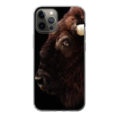 Produktbild von MuchoWow® Handyhülle Schutzhülle Hülle für iPhone 13 Pro Bison - Horn - Porträt Silikon Softcase Handy Hülle - Handy-Tasche