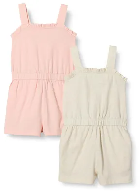 Productafbeelding van A. Essentials Baby - Babyromper voor meisjes, gebreid, 2-pack, haversmoutkleur met melange