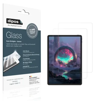Produktbild von 2x Schutzfolie für Lenovo Legion Y900 11 - Anti-Shock 9H Folie dipos Glass Kunststoffglas