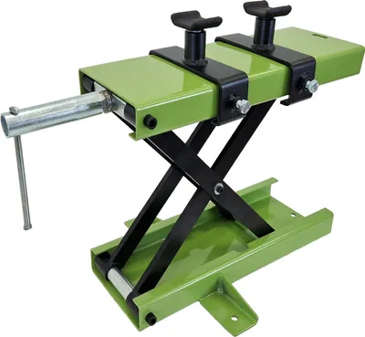 Produktbild von baumarktplus Motorradheber, Stahl, Grün, 500 kg, Hubhöhe 90-500 mm, 450x150x500 mm, gummierte Auflagen, präzise Höheneinstellung, universal, für Wartung & Reinigung
