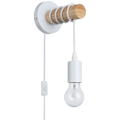 Produktbild von MasterLED Wandlampe - E27 - Weiß Holzoptik - hängend - elegant für Wohnzimmer & Schlafzimmer