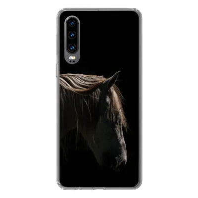 Produktbild von MuchoWow® Handyhülle Schutzhülle Hülle für Huawei P30 Pferd - Tiere - Weiß Silikon Softcase Handy Hülle - Kartenbesitzer