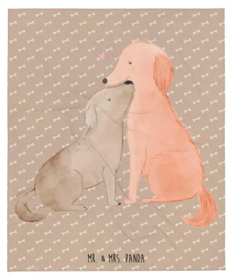 Produktbild von Mr. & Mrs. Panda Bettdecke Hunde Liebe - Hundeglück - Geschenk, Vertrauen, Hund, Herz, Kuscheldecke, Tagesdecke, Sofadecke, Plaid, Decke, Sprüche, Liebespaar