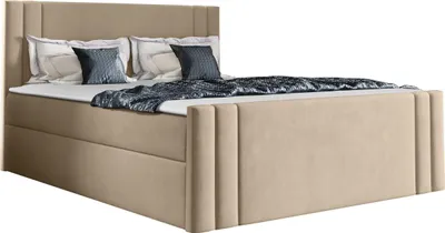 Produktbild von MIRJAN24 Boxspringbett Carmen, Stilvoll Doppelbett mit zwei Bettkästen, Schlafzimmer Ehebett (Amor Velvet 4304, Größe: 180x200 cm)