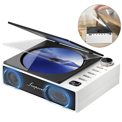 Produktbild von Bluetooth CD Player Retro, tragbarer Musikplayer, USB/FM Audioausgang, Geschenkidee, portabel, zuhause & unterwegs