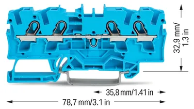 Imagen del producto de WAGO 2004-1404: Borne de conexión pasante para 4 conductores, sección de 0,5 - 4,0 mm