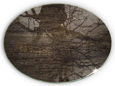 Produktbild von Untersetzer für Grabkerze Motiv Grabstein Gummifüße - 30 cm - Holzstruktur