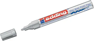 Produktbild von Glanzlack-Marker edding 750 silber Packung mit 10 Stück
