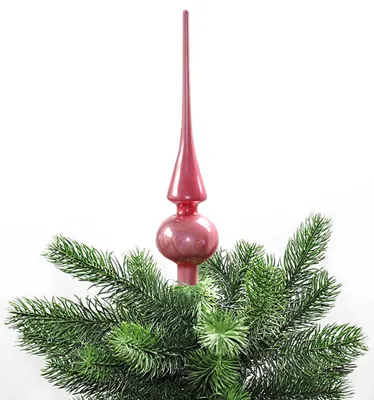 Produktbild von Christbaumspitze Glas 26 x 6 cm Glanz oder Matt Weihnachtsbaum Spitze Rosa