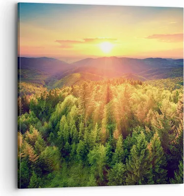 Produktbild von Bild auf Leinwand - Leinwandbild - Berge Natur - 70x70cm - Wand Bild - Wanddeko - Wandbilder - Leinwanddruck - Bilder - Kunstdruck - Wanddekoration - Leinwand bilder - Wandkunst - AC70x70-3697