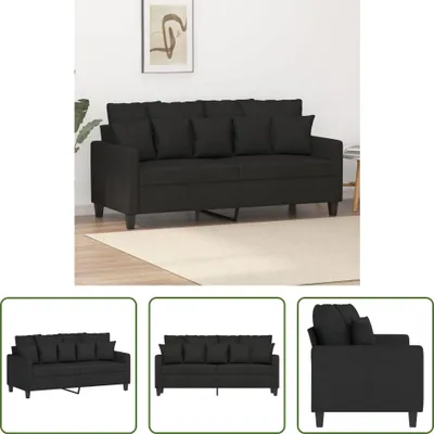 Produktbild von The Living Store 2-Sitzer-Sofa Schwarz 140 cm Stoff