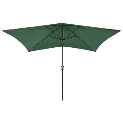 Zdjęcie produktu dla vidaXL Parasol z diodami LED i stalowym słupkiem zielony 2x3 m