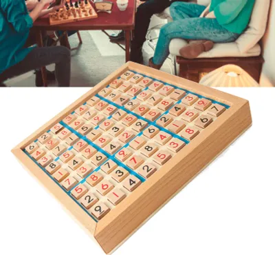 Image de Puzzle mathématique en bois, jeu de réflexion logique pour adultes et enfants, bleu